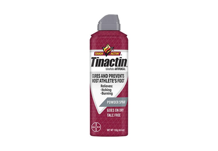 red, white and gray can of Tinactin® Athlete’s Foot Powder Spray