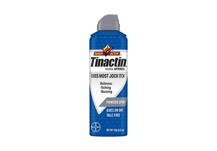 blue, white and gray can of Tinactin® Jock Itch Powder Spray